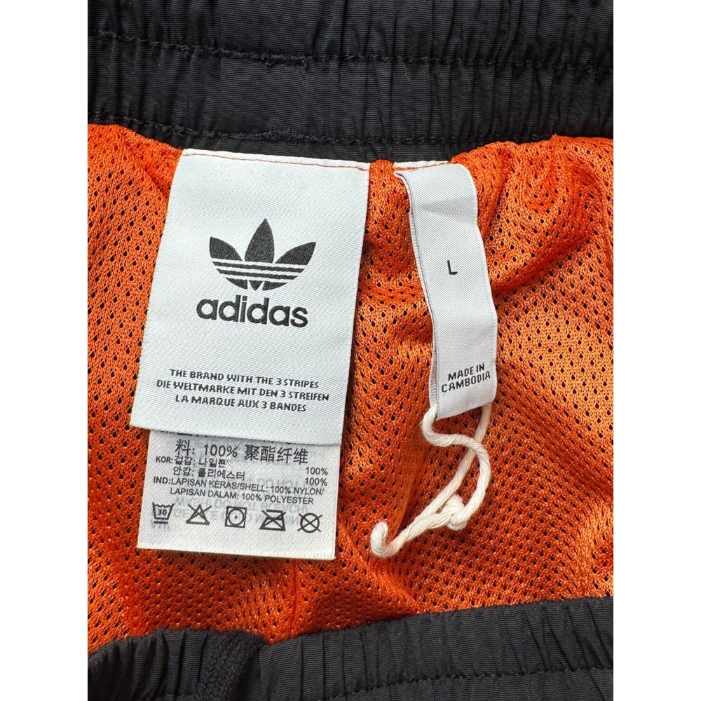 Adidas Originals Track Pants Joggers Men's L Black Orange Logo Tape Slim Fit - Picture 2 of 8